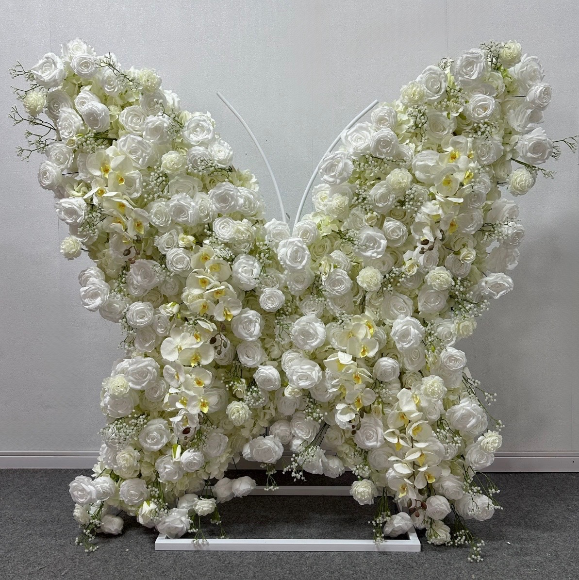 White floral butterfly display